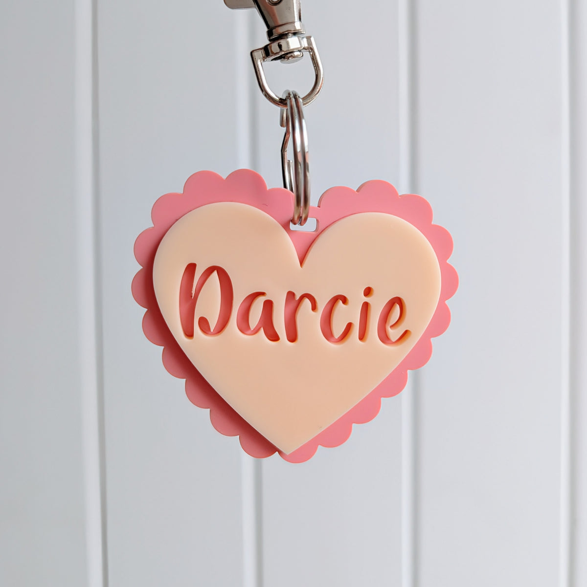 Scallop Heart Keyring