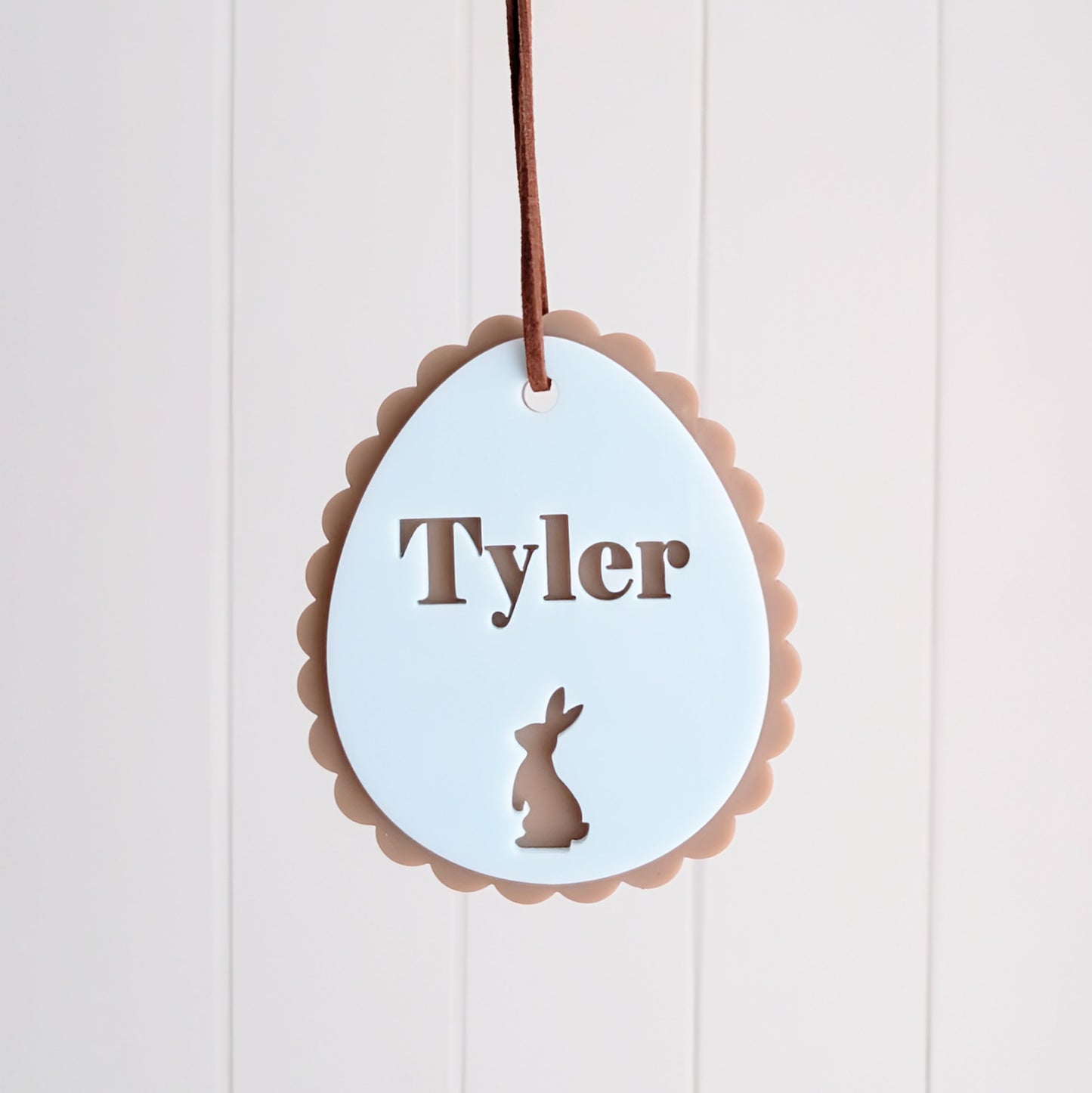 Easter Egg Scallop Double Layer Tag