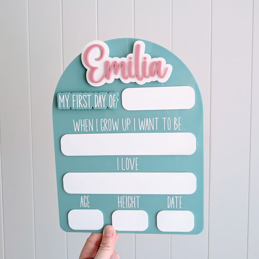 My First Day / My Last Day Board - Acrylic Arch Interchangeable