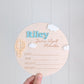 Birth Details Hot Air Balloon Announcement Plaque - Lou James Creations 