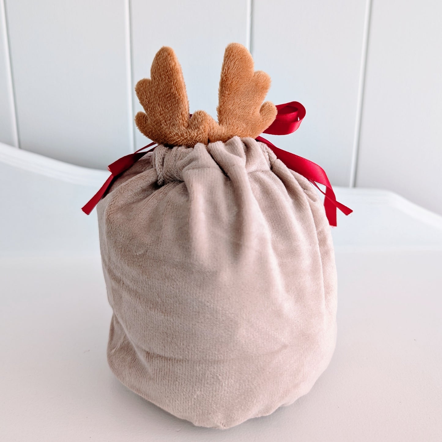 Mini Reindeer Velvet Sack