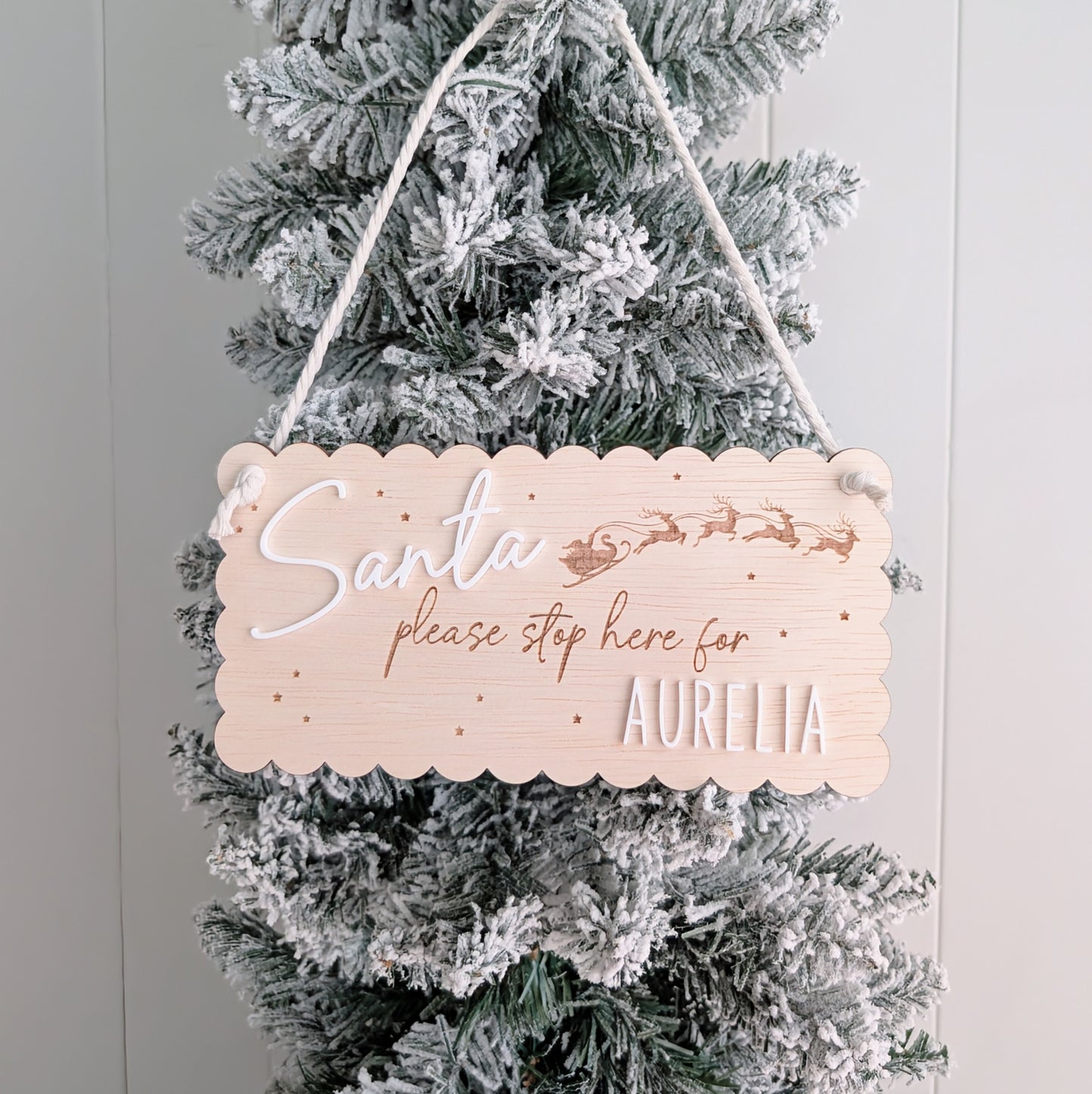 Santa Stop Here Christmas Sign