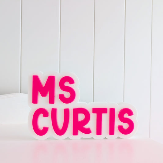 Teacher Name Desk Plaque