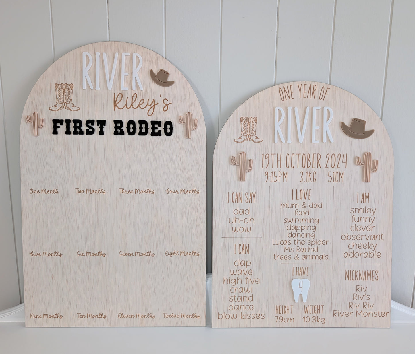 Birthday 12 Month Photo Board - First Rodeo Theme