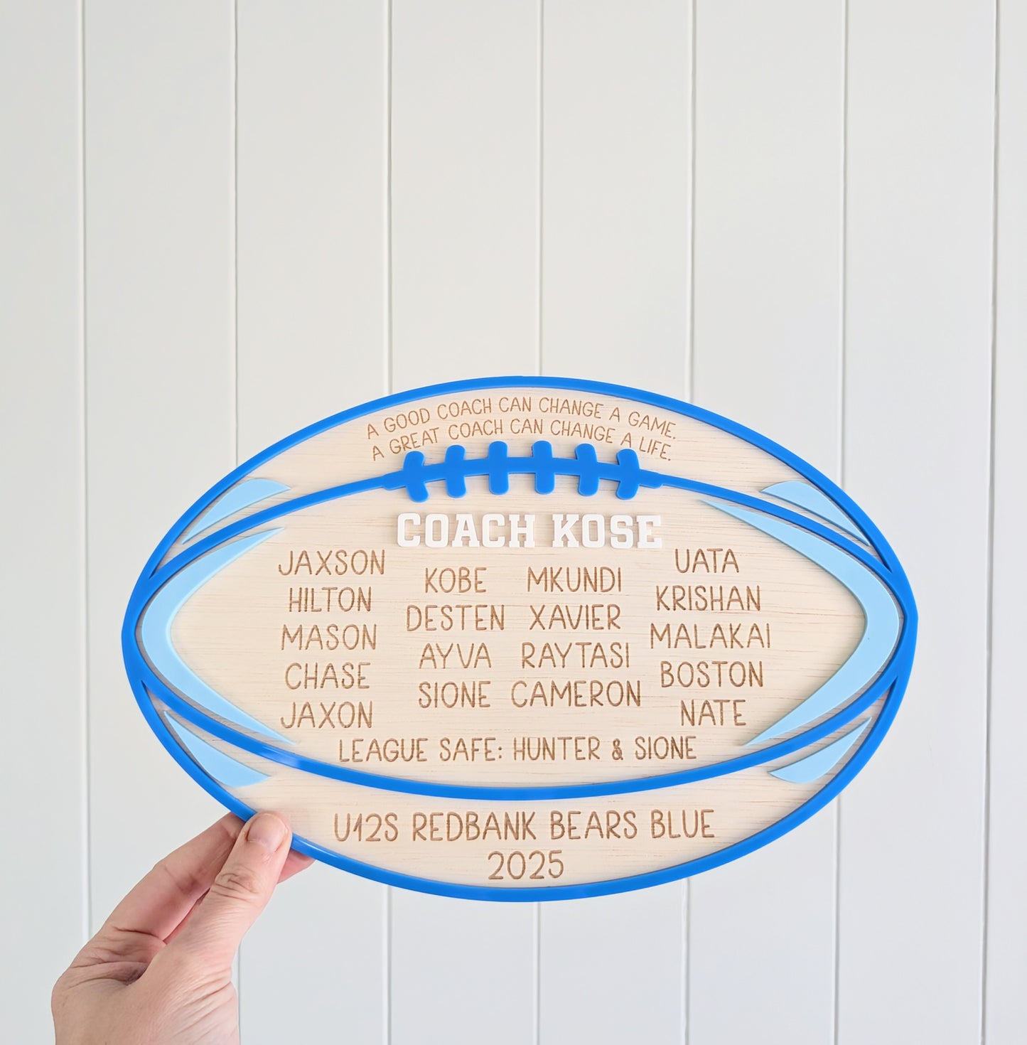 Football Wooden Plaque - Coach Gift