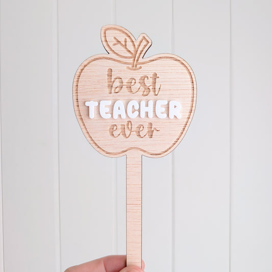 Plant Stake - Teacher Apple