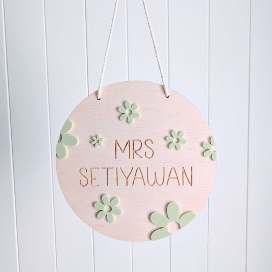 Teacher Daisy Wall Plaque