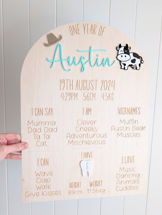 Milestone Board - Cow Theme