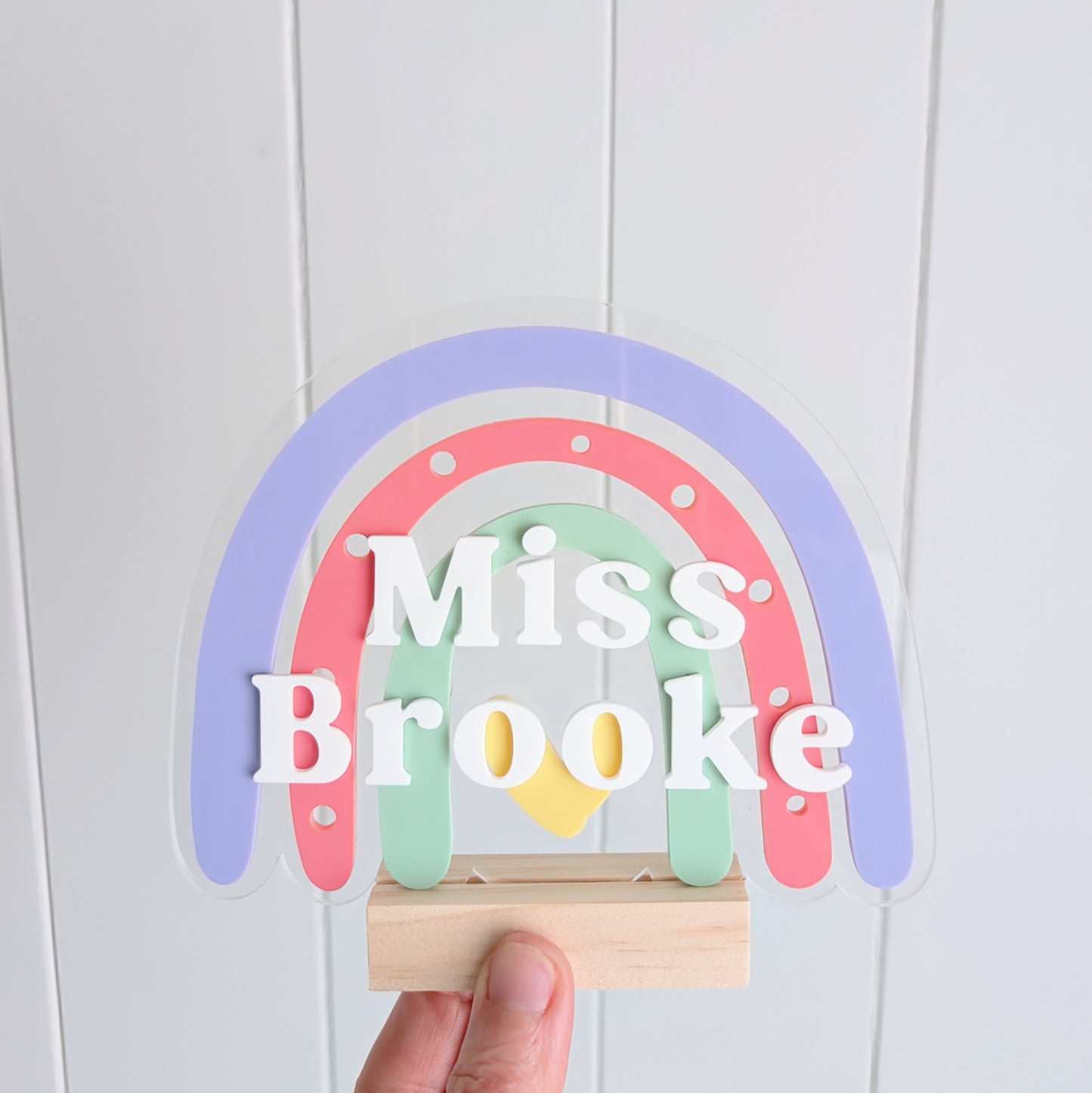 Teacher Rainbow Desk Plaque and Stand