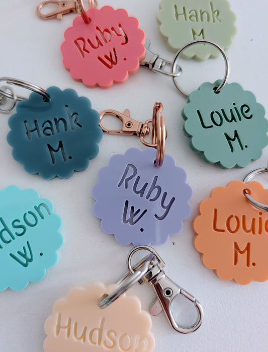 Scallop Name Keyring - Lou James Creations 