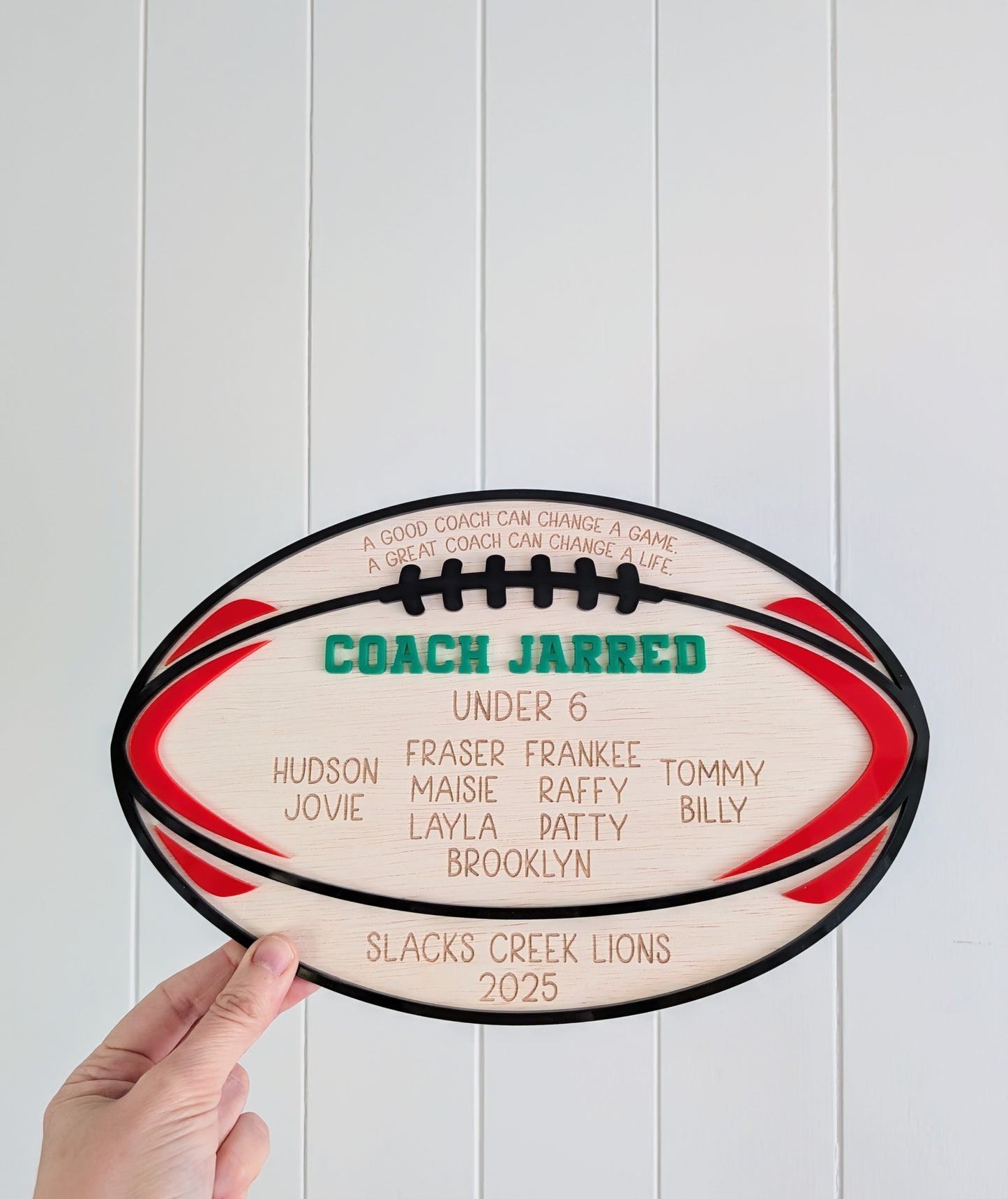 Football Wooden Plaque - Coach Gift