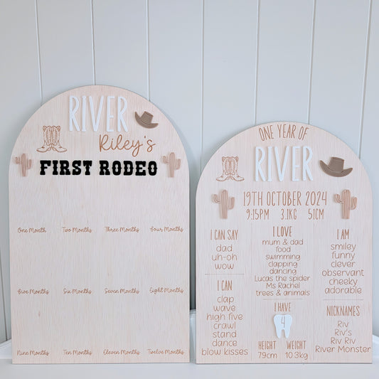 Milestone Board - First Rodeo Theme