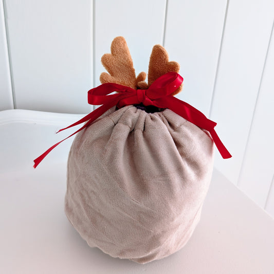 Mini Reindeer Velvet Sack