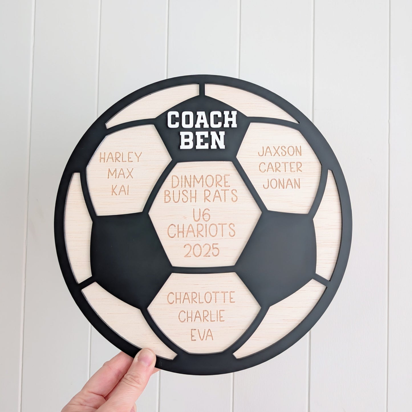 Soccer Ball Wooden Plaque - Coach Gift