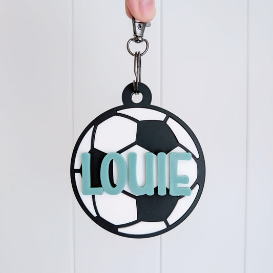 Soccer Ball Bag Tag - Lou James Creations 