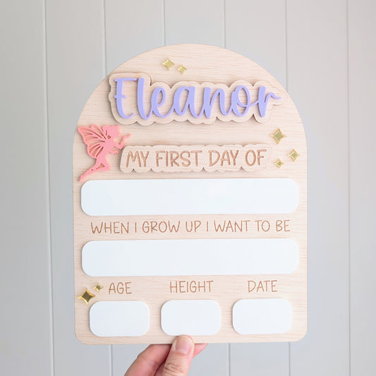 My First Day / My Last Day Personalised Wooden Arch - Fairy