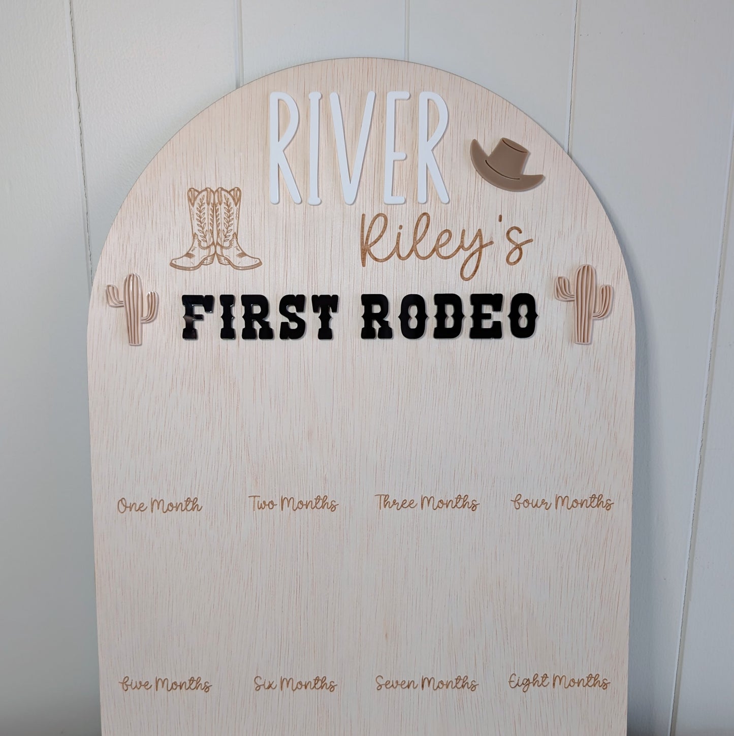 Birthday 12 Month Photo Board - First Rodeo Theme