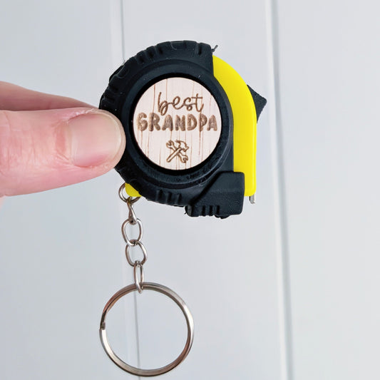 Father's Day Tape Measure Keyring - Lou James Creations 