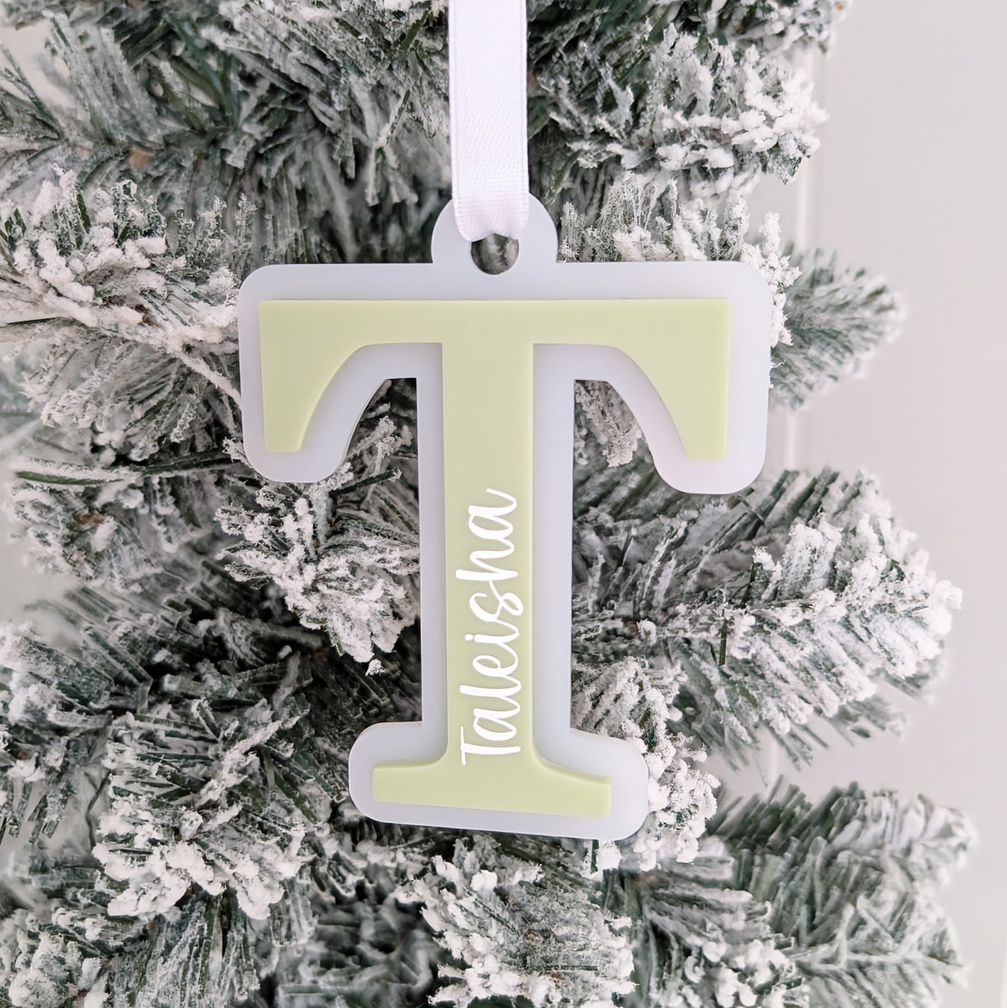 Christmas Letter Ornament with Engraved name