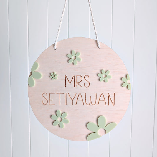 Teacher Daisy Wall Plaque