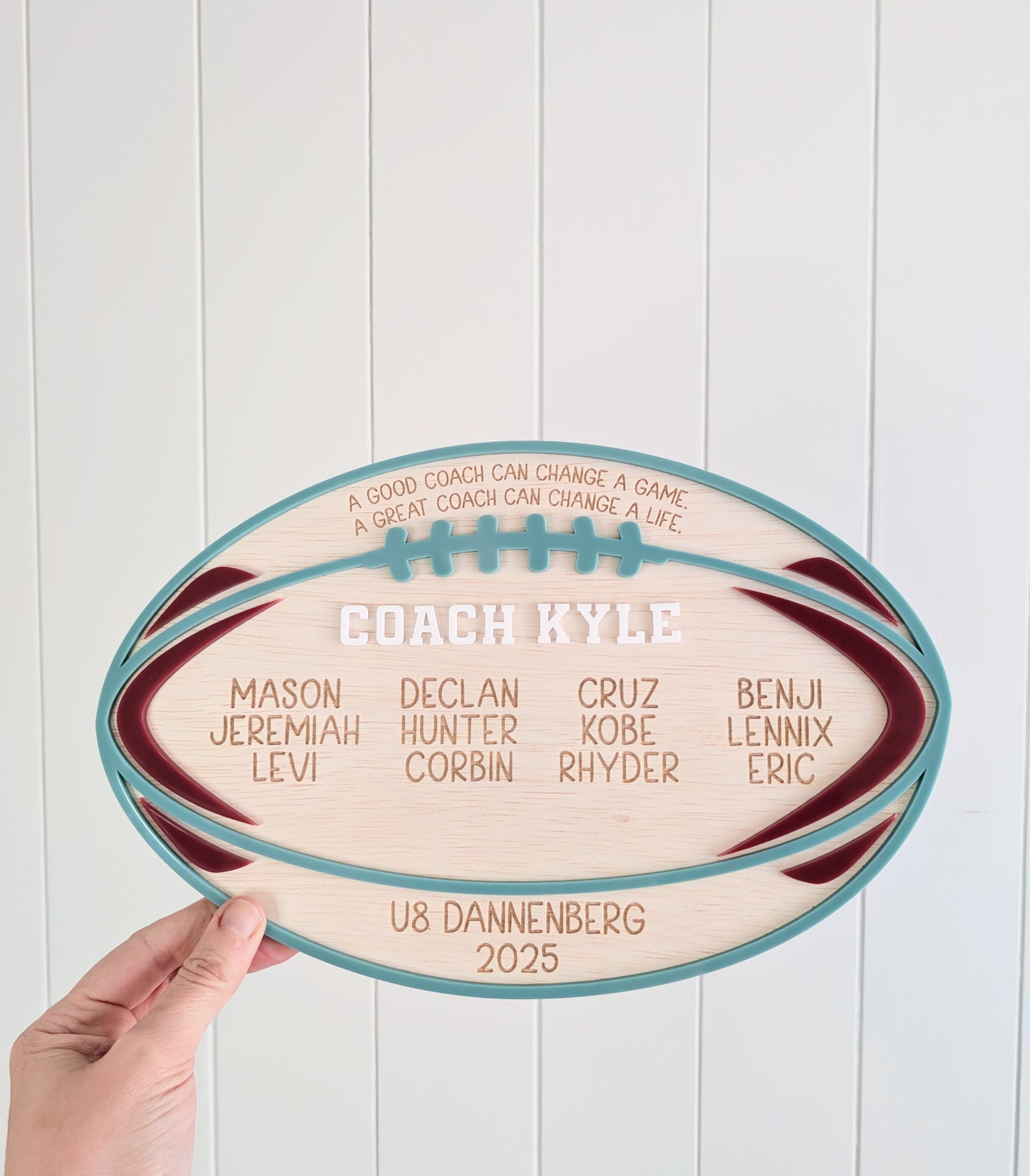 Football Wooden Plaque - Coach Gift