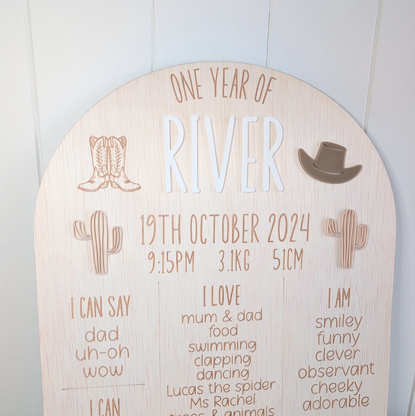 Milestone Board - First Rodeo Theme