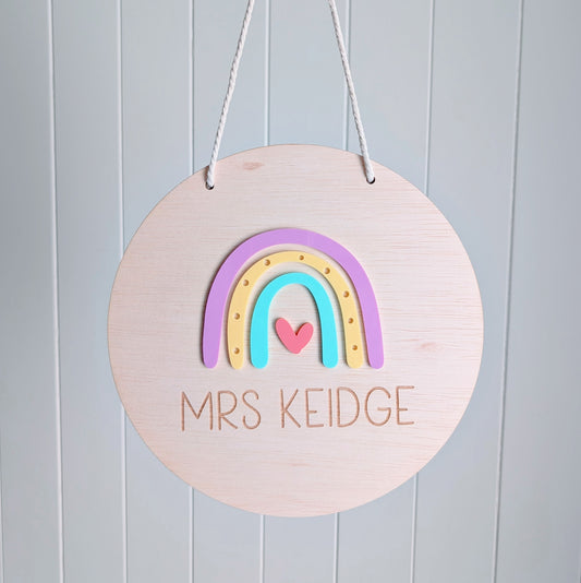 Teacher Rainbow Wall Plaque