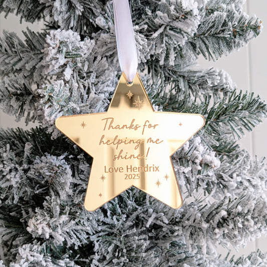 Star Teacher Christmas Ornament