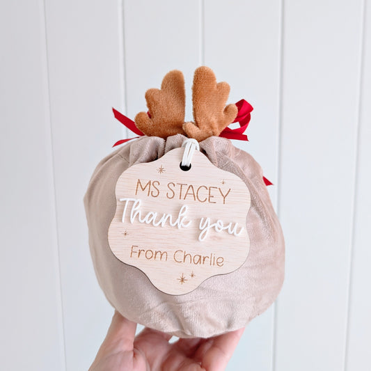 Mini Reindeer Velvet Sack - 20% OFF