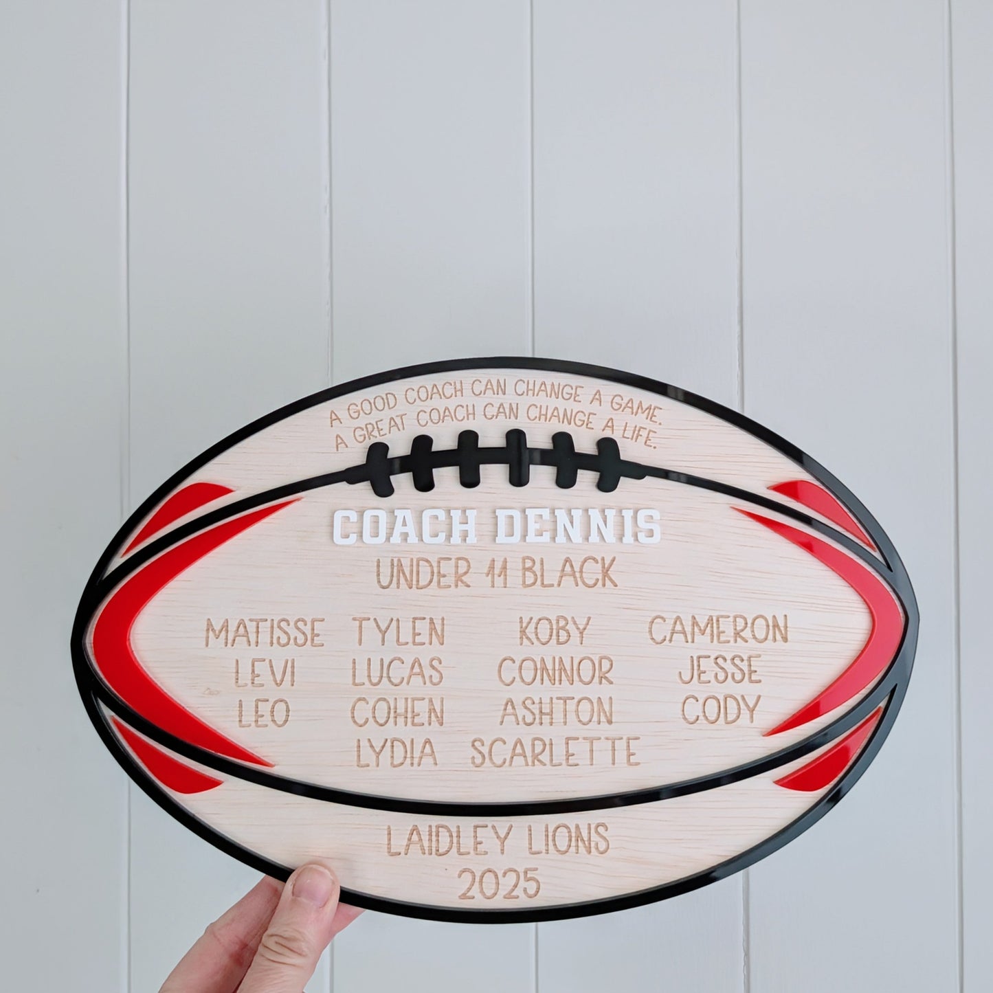 Football Wooden Plaque - Coach Gift