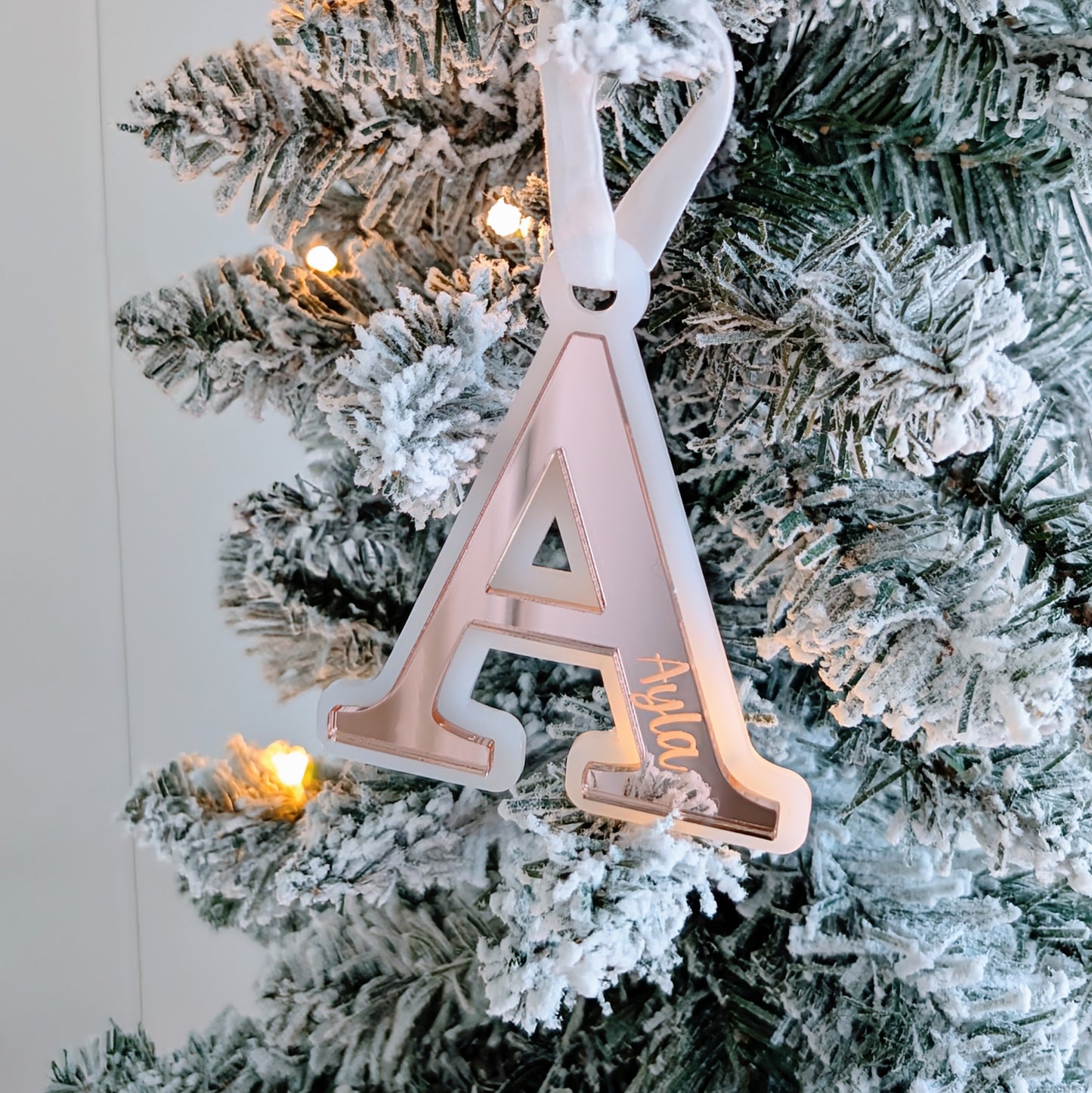 Christmas Letter Ornament with Engraved name