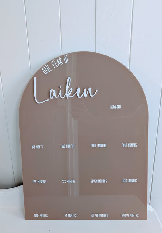 Birthday 12 Month Photo Board - Acrylic