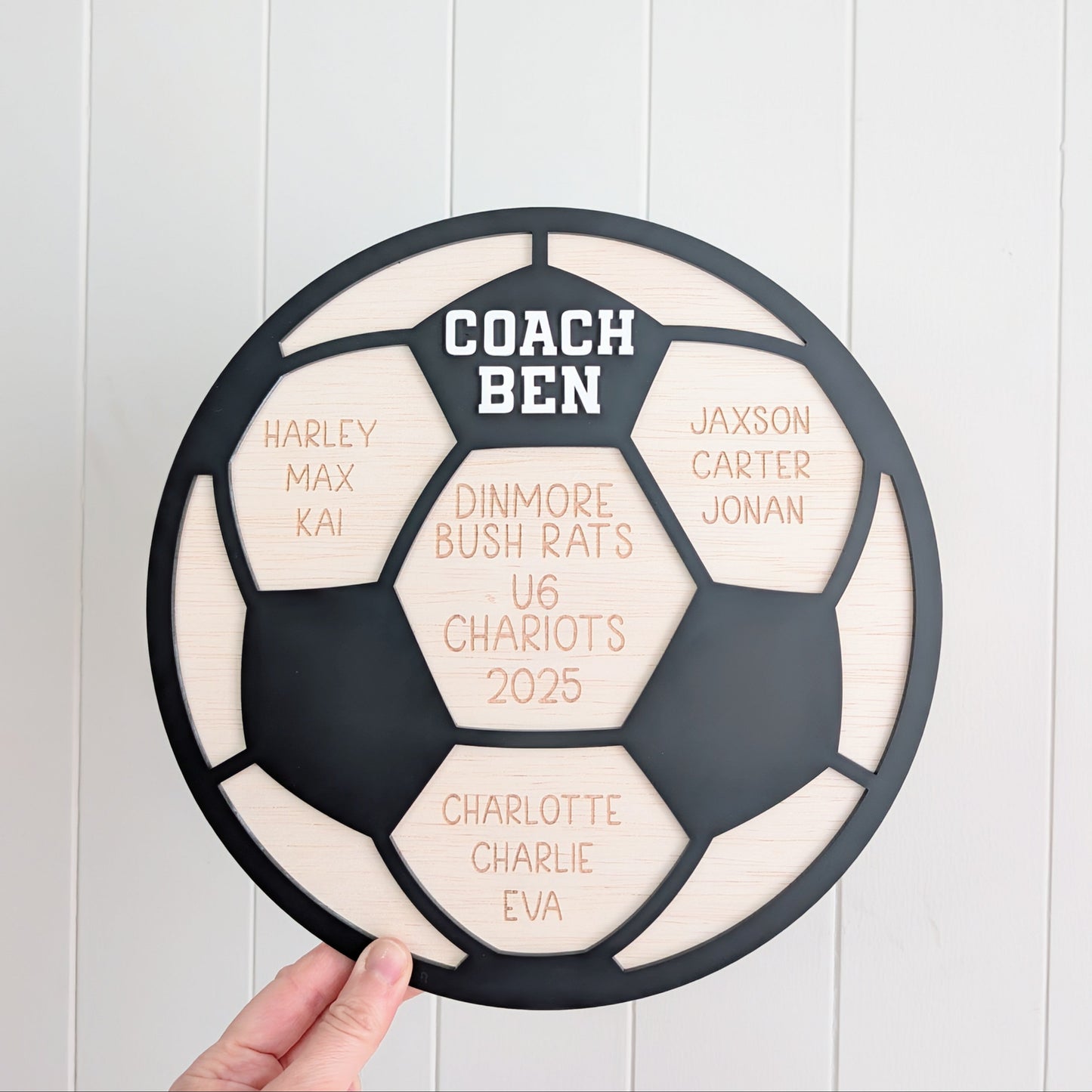 Soccer Ball Wooden Plaque - Coach Gift